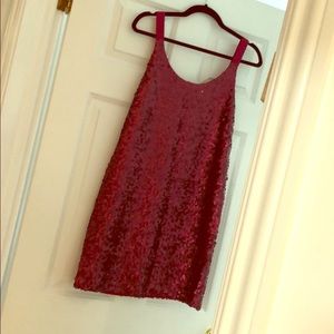 Theory red sequin dress